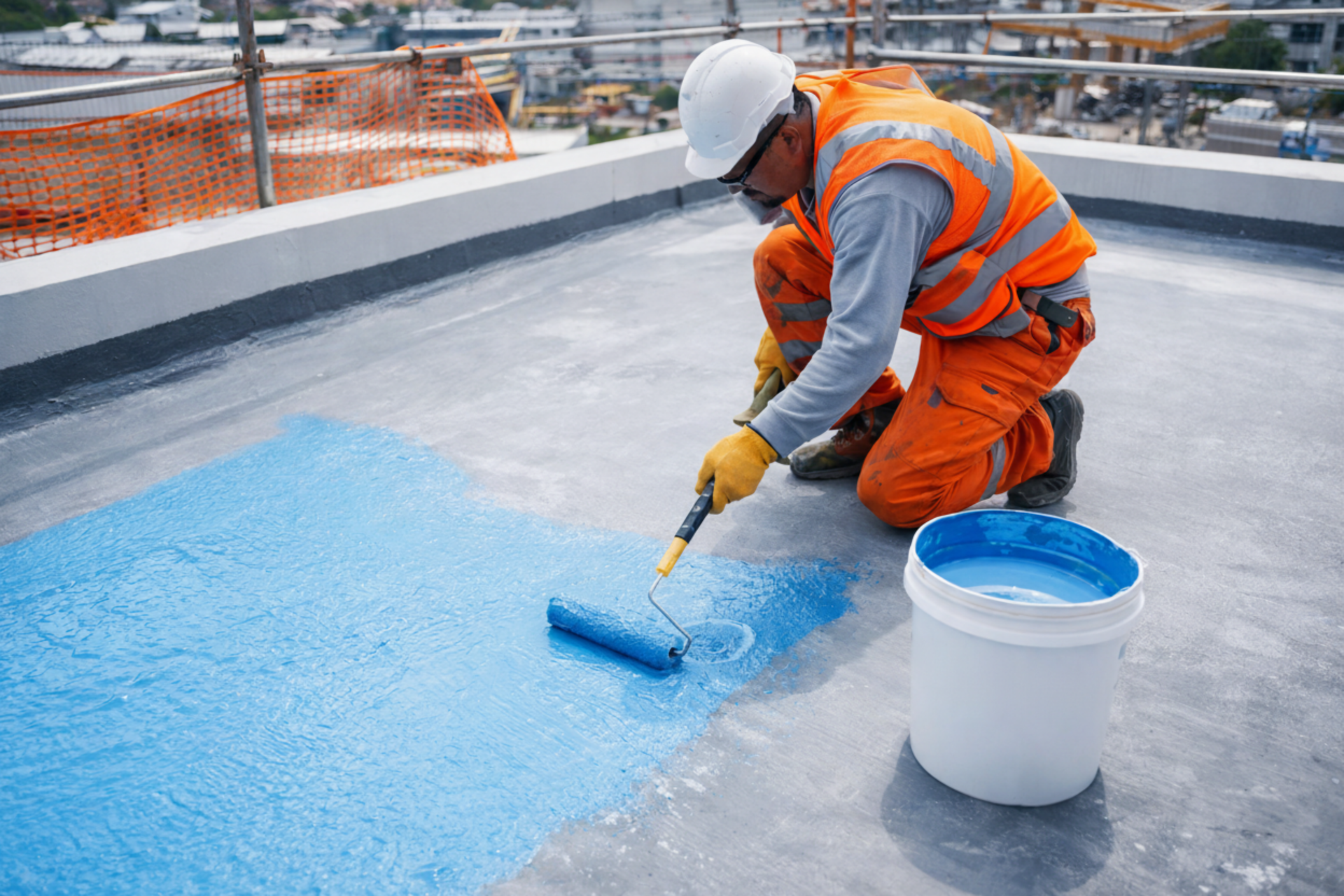 Pekerjaan waterproofing beton pada dak atap